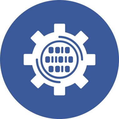 İkili Kod Vektör Satırı Kabartma Çemberi Simgesi