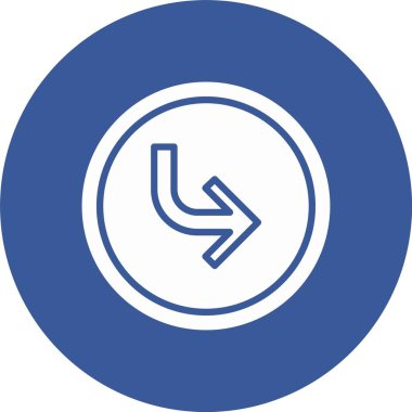 Sağa Oku Döndür Kabartma Çemberi Simgesi