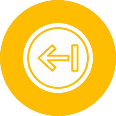 Sol Ok Kabartma Çemberi Simgesi