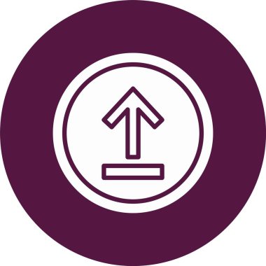 Yukarı Ok Kabartma Çemberi Simgesi