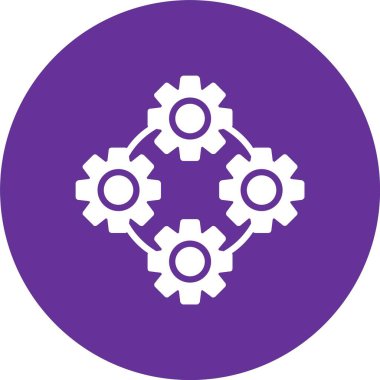 Süreç Vektörü Kabartma Çemberi Simgesi