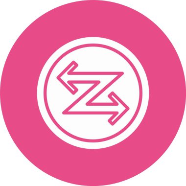 Zigzag Ok Kabartma Çemberi Simgesi