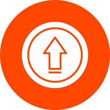 Yukarı Ok Kabartma Çemberi Simgesi