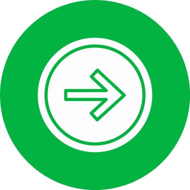 Sağ Ok Kabartma Çemberi Simgesi