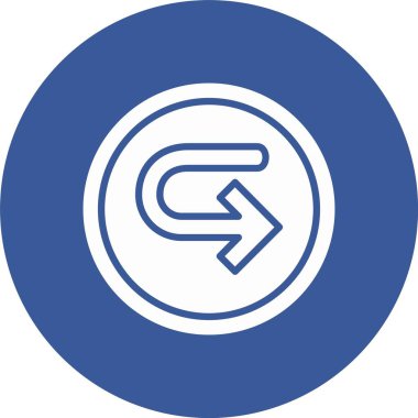 Sağa Oku Döndür Kabartma Çemberi Simgesi