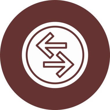 Sol Sağ Ok Kabartma Çemberi Simgesi