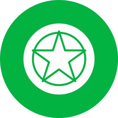 Yıldız Pentagon Kabartma Çemberi Simgesi