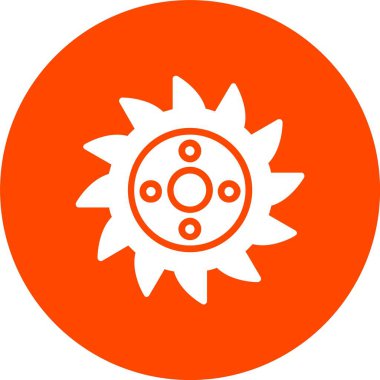 Dairesel Testere Kabartma Çemberi Simgesi