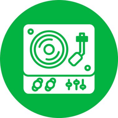 Fonograf Kabartma Çember Simgesi