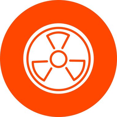 Nükleer Enerji Kabartma Çemberi Simgesi