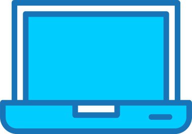 Laptop Doldurulmuş Mavi Simge