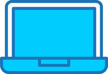 Laptop Doldurulmuş Mavi Simge