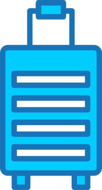 Mavi Simge Doldurulmuş Bavul