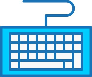 Mavi Simge Doldurulmuş Klavye