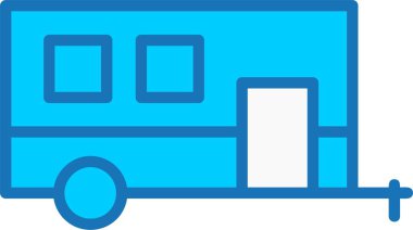 Mavi Simge Doldurulmuş Karavan