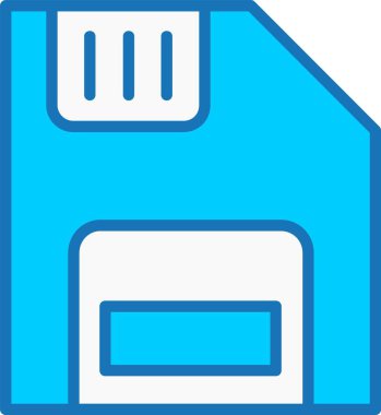 Disket Doldurulmuş Mavi Simge