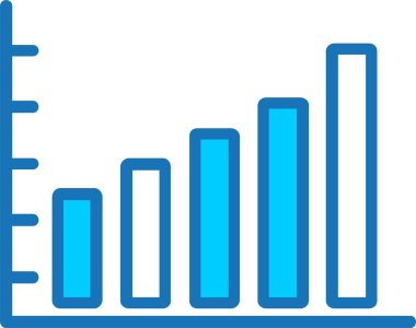 Mavi Simge Doldurulmuş Çubuk Çizelgesi