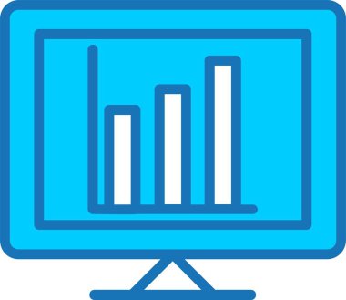 Grafik Doldurulmuş Mavi Simge