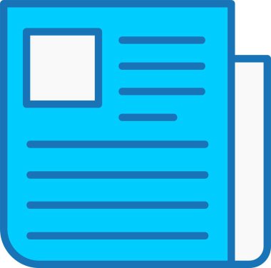 İçi Mavi Simge Dolu Gazete