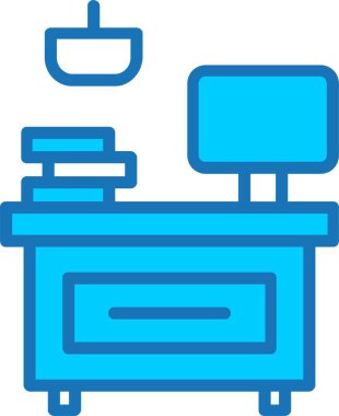 Çalışma Alanı Mavi Simgeyle Dolu