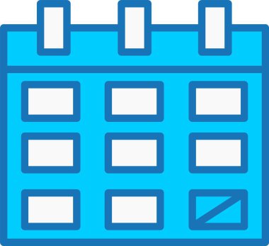 Takvim Doldurulmuş Mavi Simge