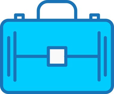 Mavi Simge Doldurulmuş Evrak Çantası