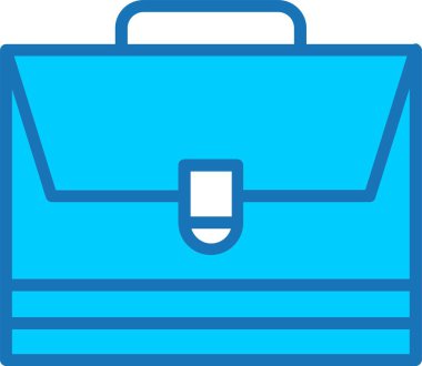 Mavi Simge Doldurulmuş Evrak Çantası