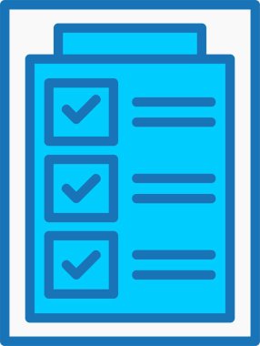 Kontrol Listesi Doldurulmuş Mavi Simge