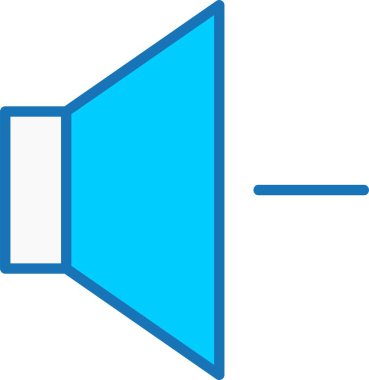 Sesi Aşağı Gönder Mavi Simge