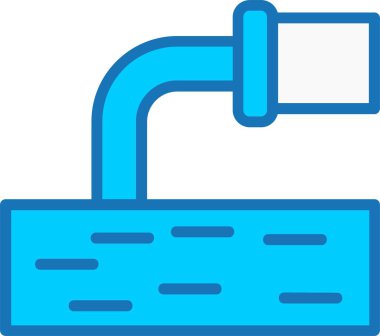 Atık Su Doldurulmuş Mavi Simge