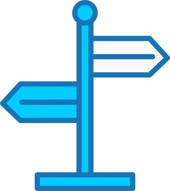 Yönlendirme İşareti Dolu Mavi Simge