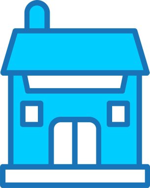 İçi Mavi Simge Dolu Ev