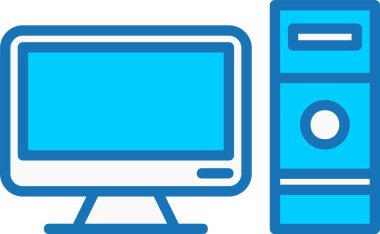 Bilgisayar Doldurulmuş Mavi Simge