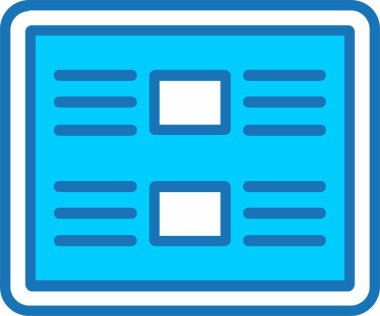 İçi Mavi Simge Dolu Gazete