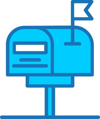 Posta Kutusu Mavi Simgeyle Dolu