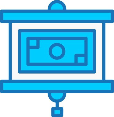 Mavi Simge Doldurulmuş Projektör Ekranı