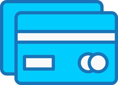 Kredi Kartı Mavi Simgeyle Dolu