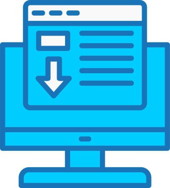 İniş Sayfası Dolu Mavi Simge