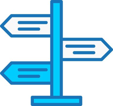 Mavi Simge Dolu Sokak İşareti