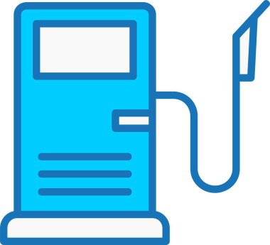 Benzin İstasyonu Mavi Simgeyle Dolu