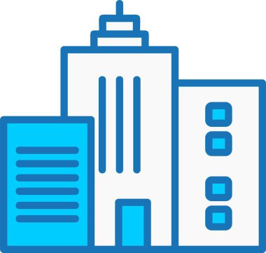 Mavi Simge Doldurulmuş Gökdelen