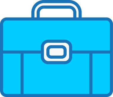 Mavi Simge Doldurulmuş Evrak Çantası