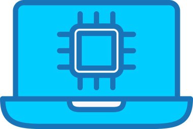 İşlemci Doldurulmuş Mavi Simge