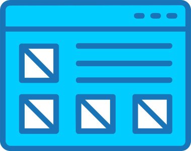 Mavi Simge Doldurulmuş Tel Çerçeve