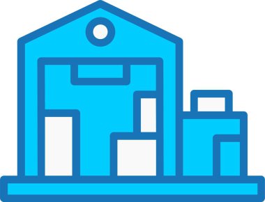 Giyinme Evi Mavi Simgeyle Dolu