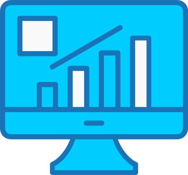 Büyüme Vektörü Doldurulmuş Mavi Simge