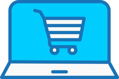 Çevrimiçi Alışveriş İçi Dolu Mavi Simge