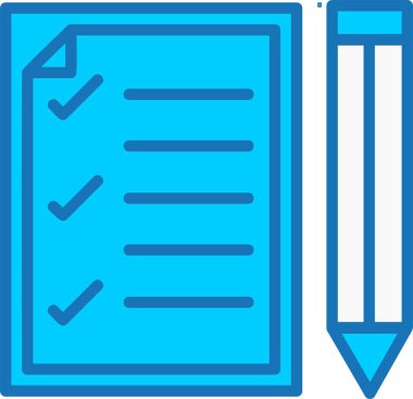 Alışveriş Listesi Doldurulmuş Mavi Simge