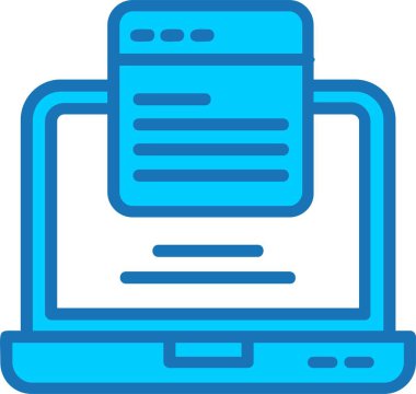 Mavi Simge Doldurulmuş Web Tasarım Vektör Satırı