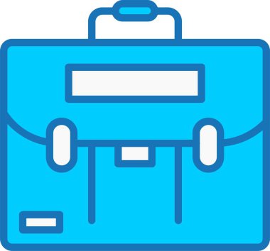 Mavi Simge Doldurulmuş Evrak Çantası